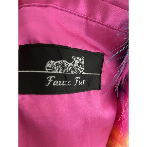 Sz L Rare 2016 Dreamworks  Trolls Film shaggy Multi Color vest jacket Coat - Picture 5 of 5